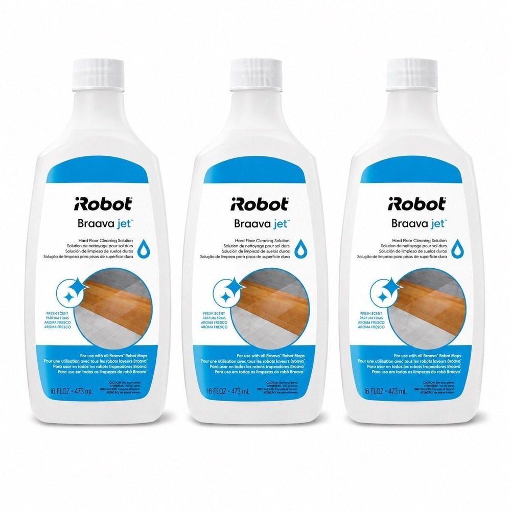 3 Bottles iRobot Braava Jet‎ Hard Floor Cleaning Solution Fresh Scent 16 oz Each